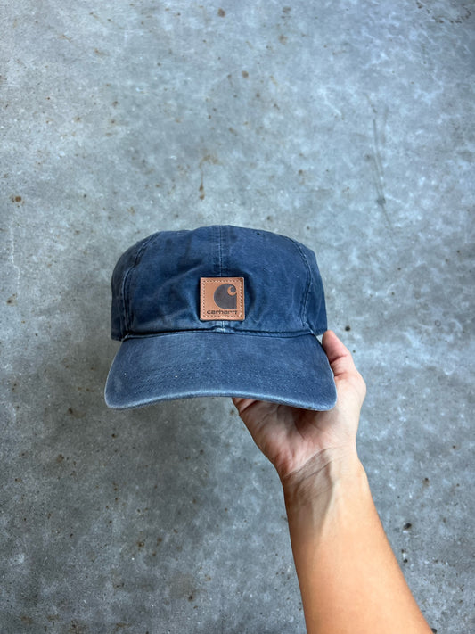 Vintage Navy Carhartt Velcro  Hat