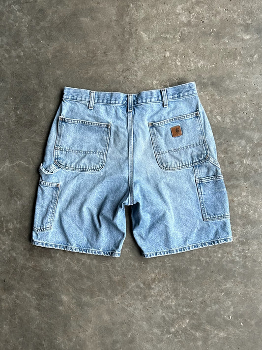 Vintage Faded Denim Carpenter Carhartt Shorts - 34