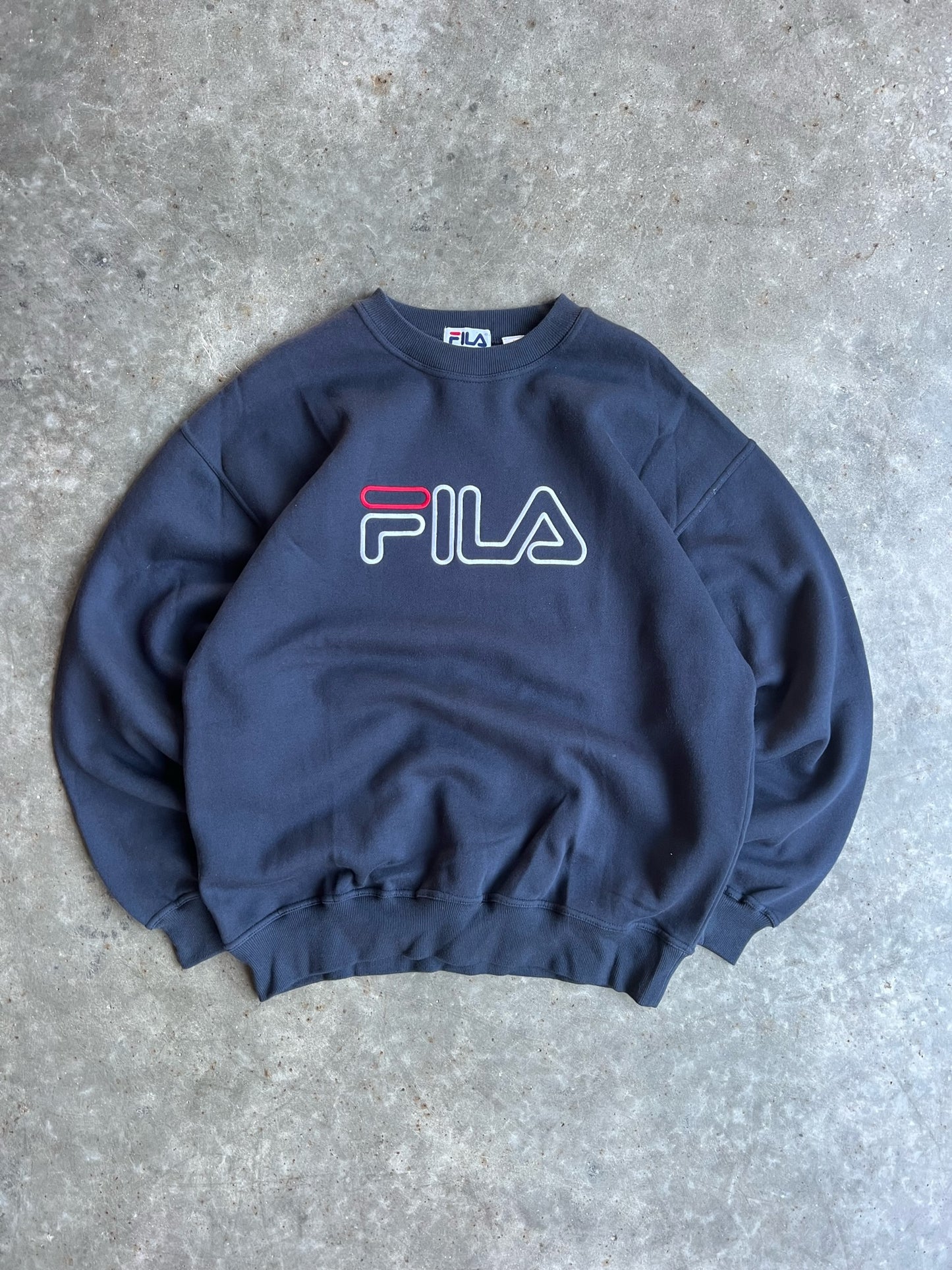 Vintage Navy Fila Crew - L