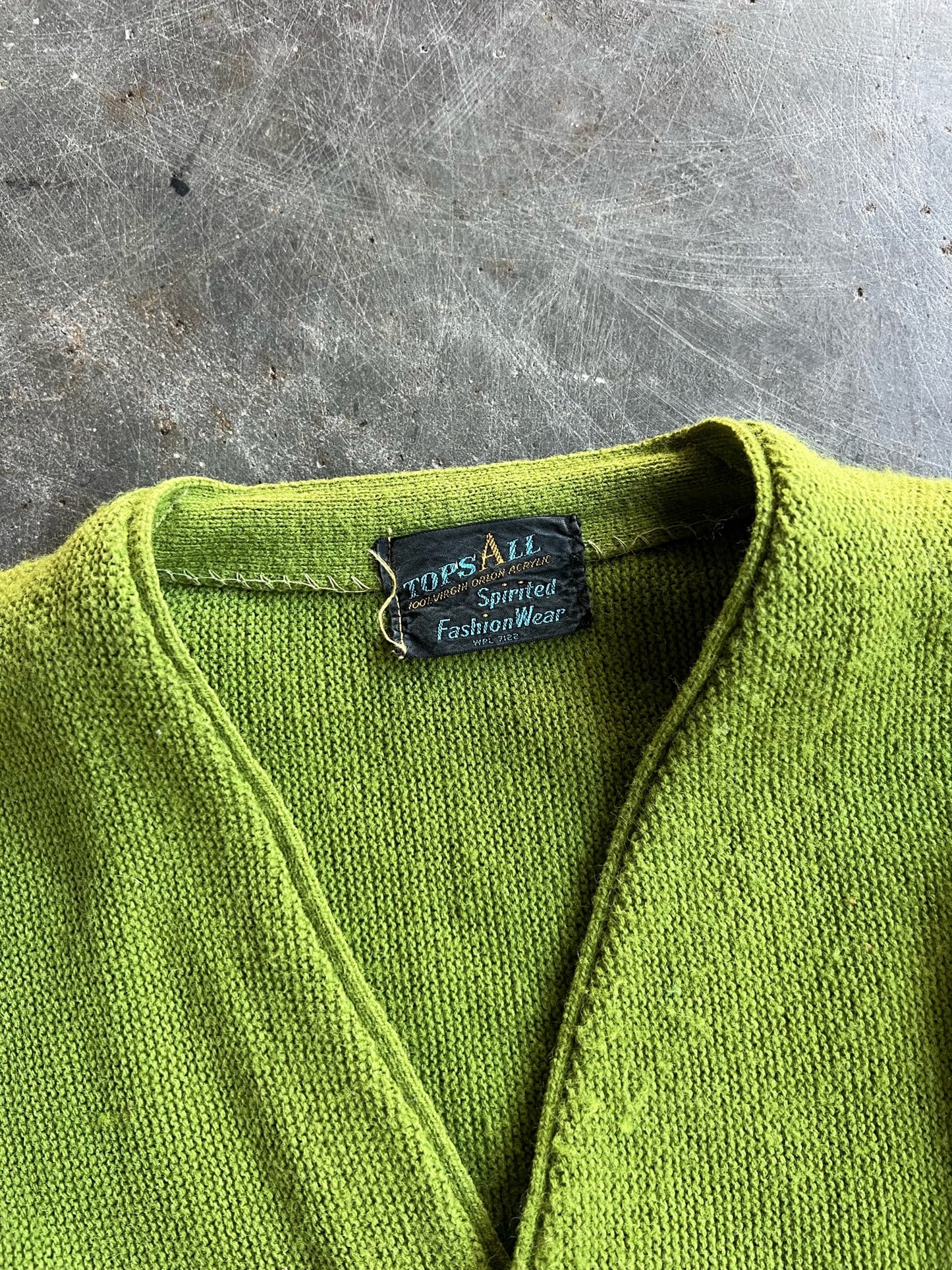 Vintage Lime Green Tops All Cardigan - M