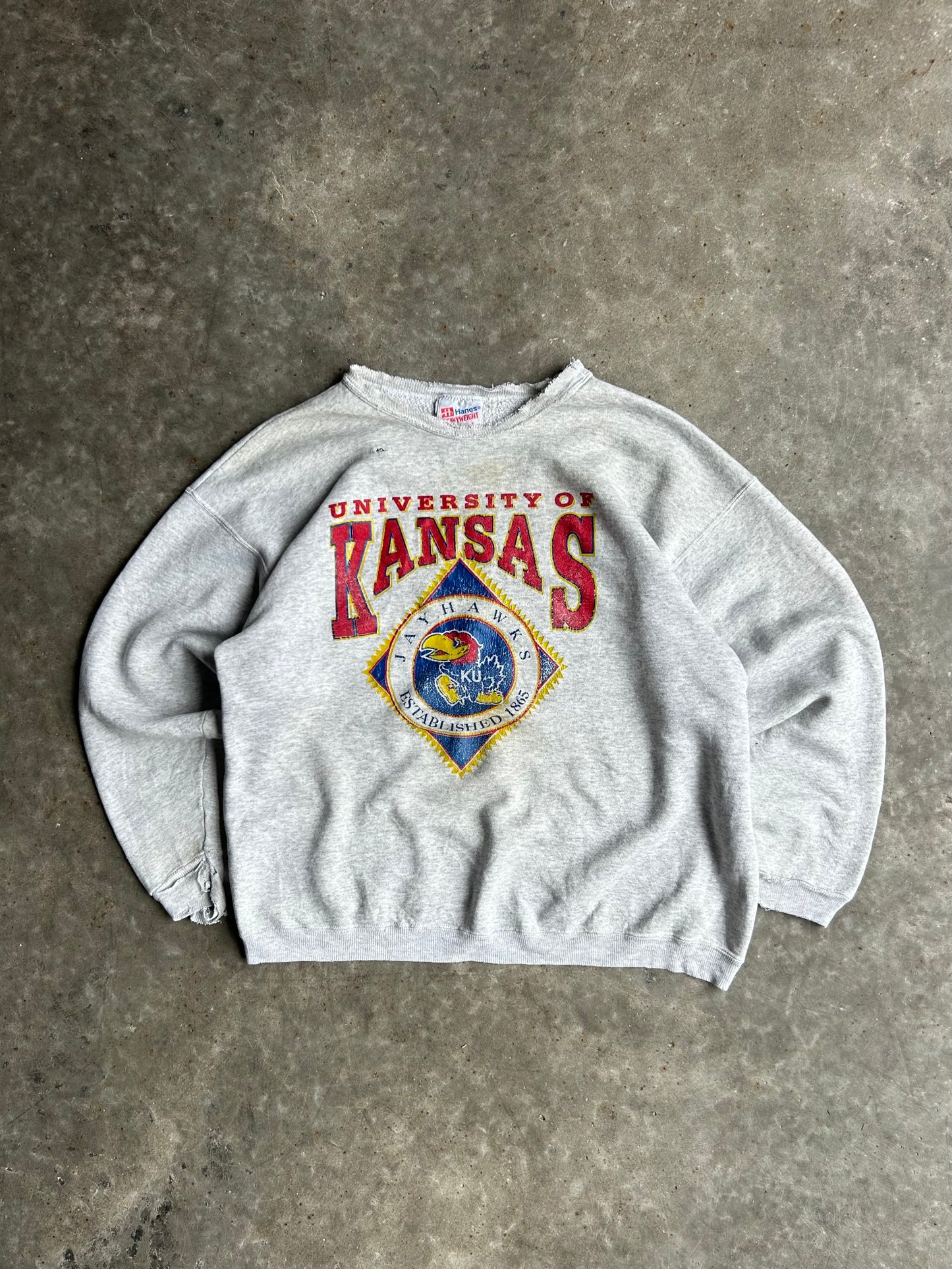 Vintage University Of Kansas Crew - XL