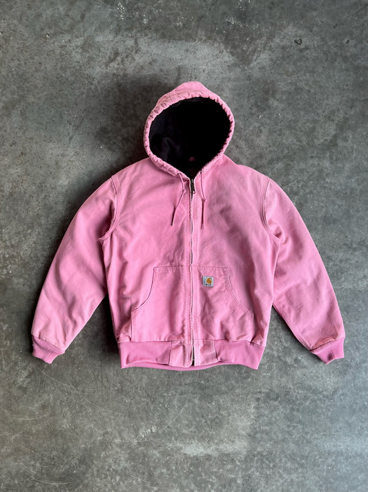 Baby Pink Hooded Carhartt Jacket - S