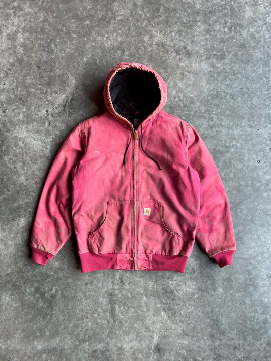 Vintage Faded Hot Pink Hooded Carhartt Jacket - M