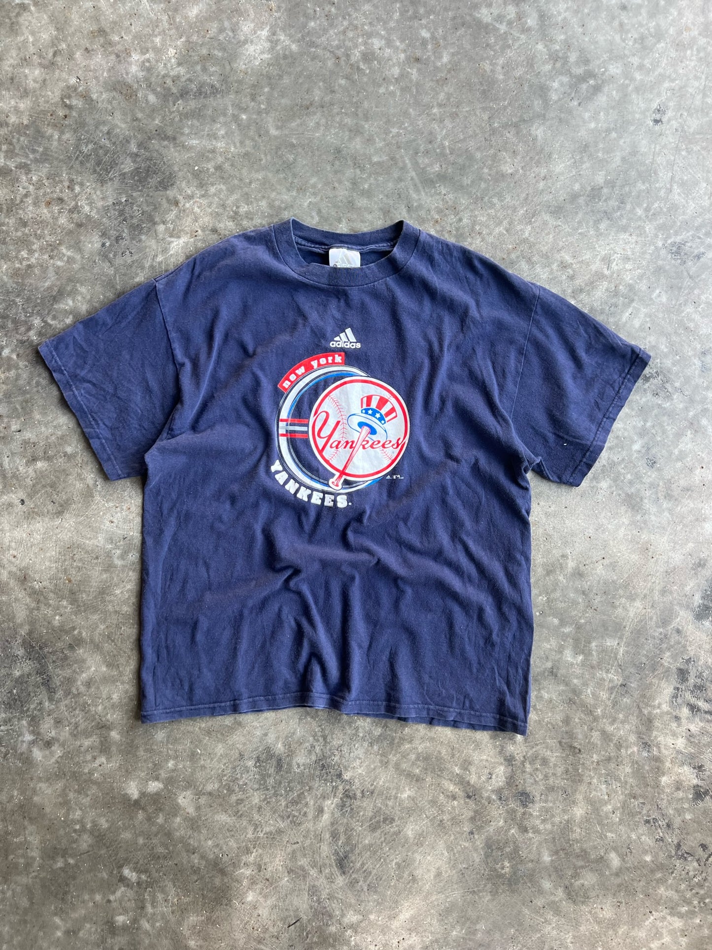 Vintage Navy Adidas Yankees Shirt - L