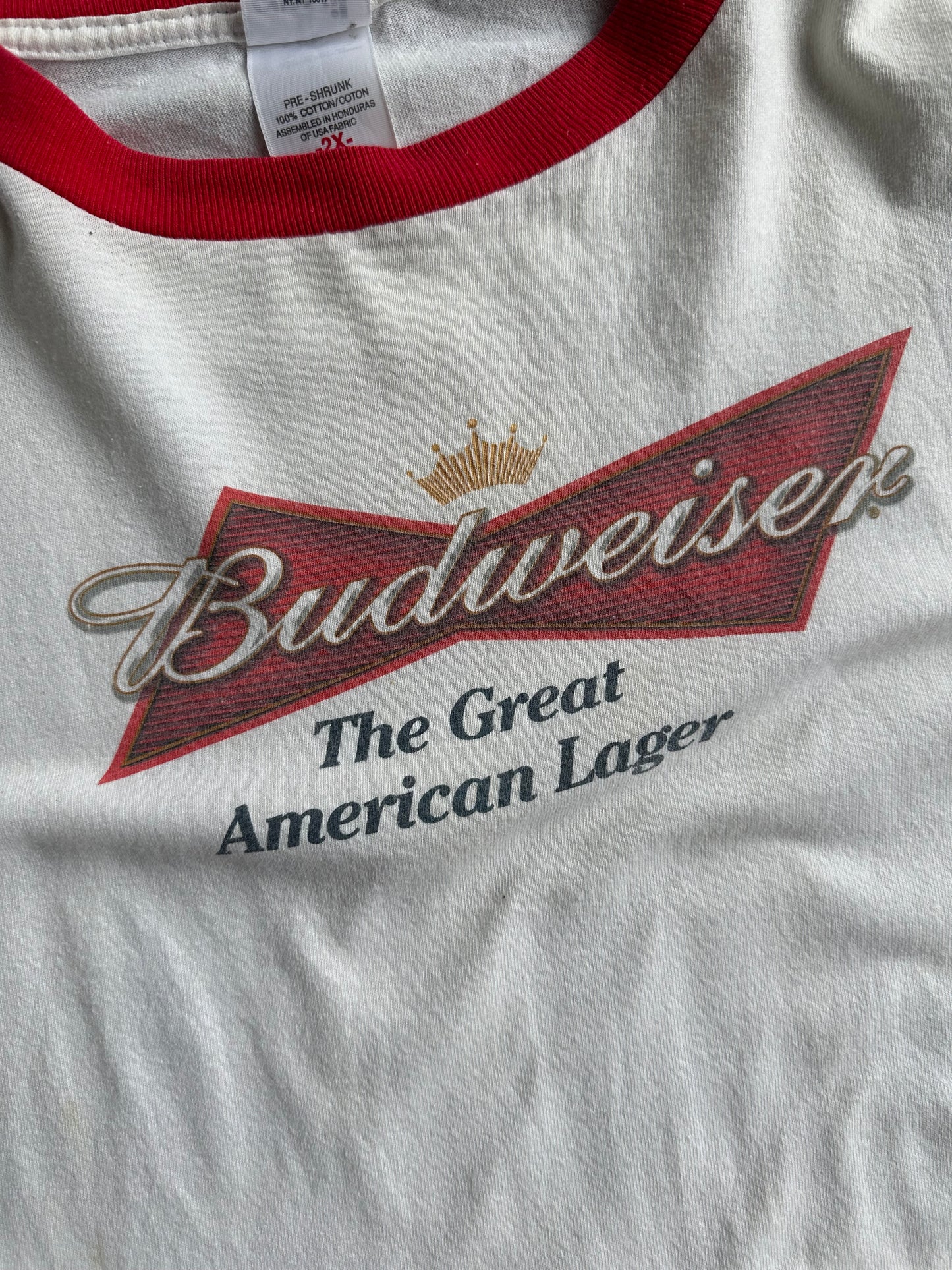 Vintage Ringer Budweiser Shirt - XXL