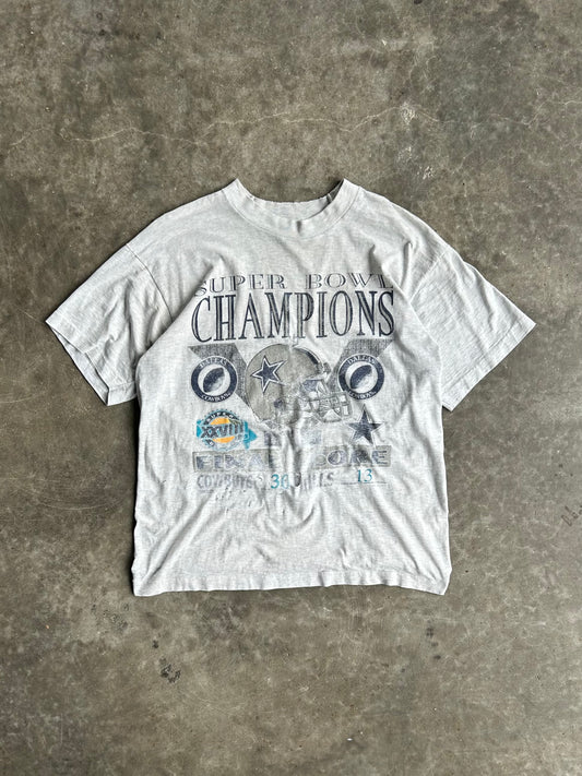 Vintage Grey Super Bowl Champions Dallas Cowboys Distressed Tee - XL