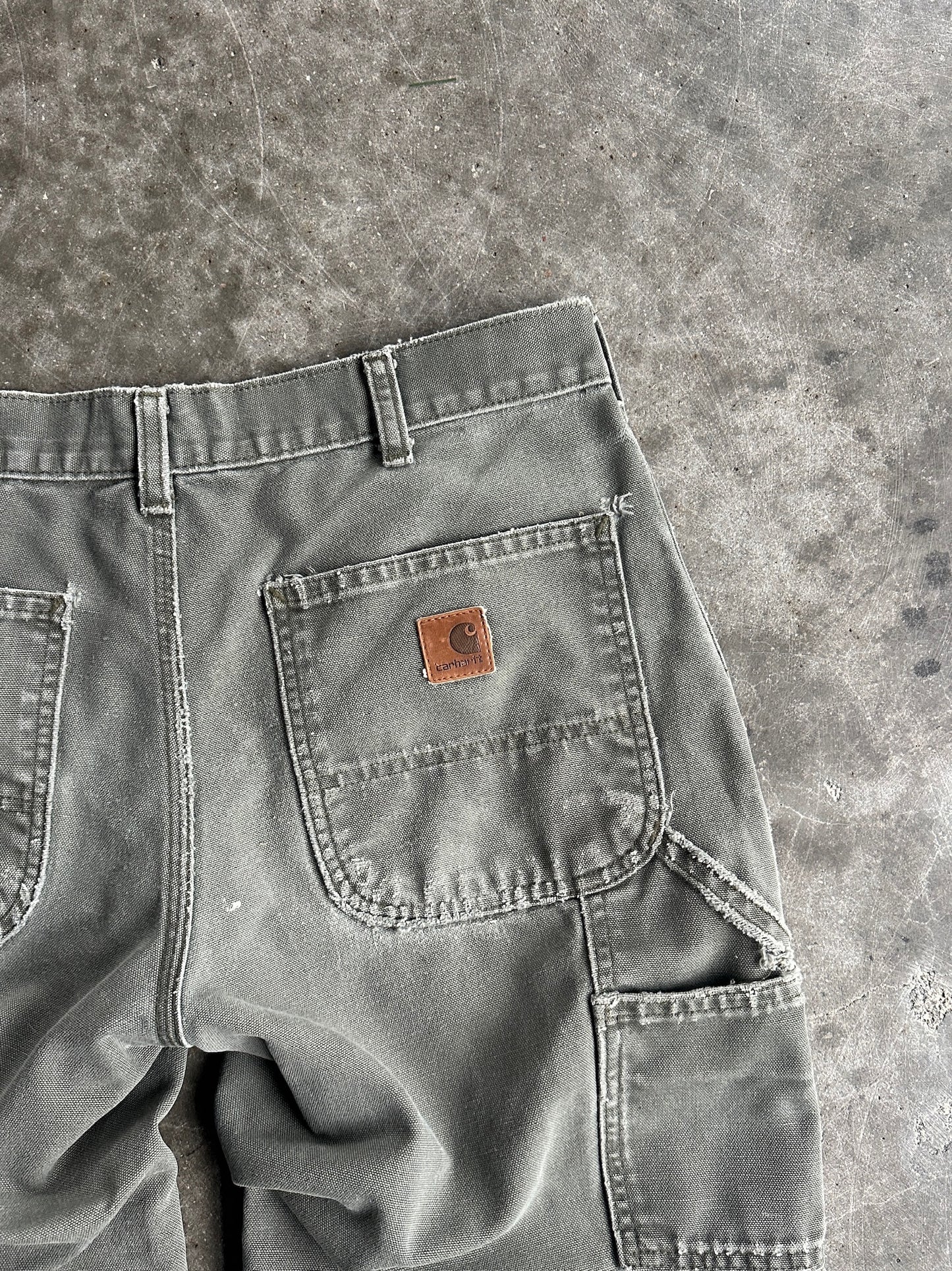 Vintage Green Distressed Carhartt Carpenter Pants - 32