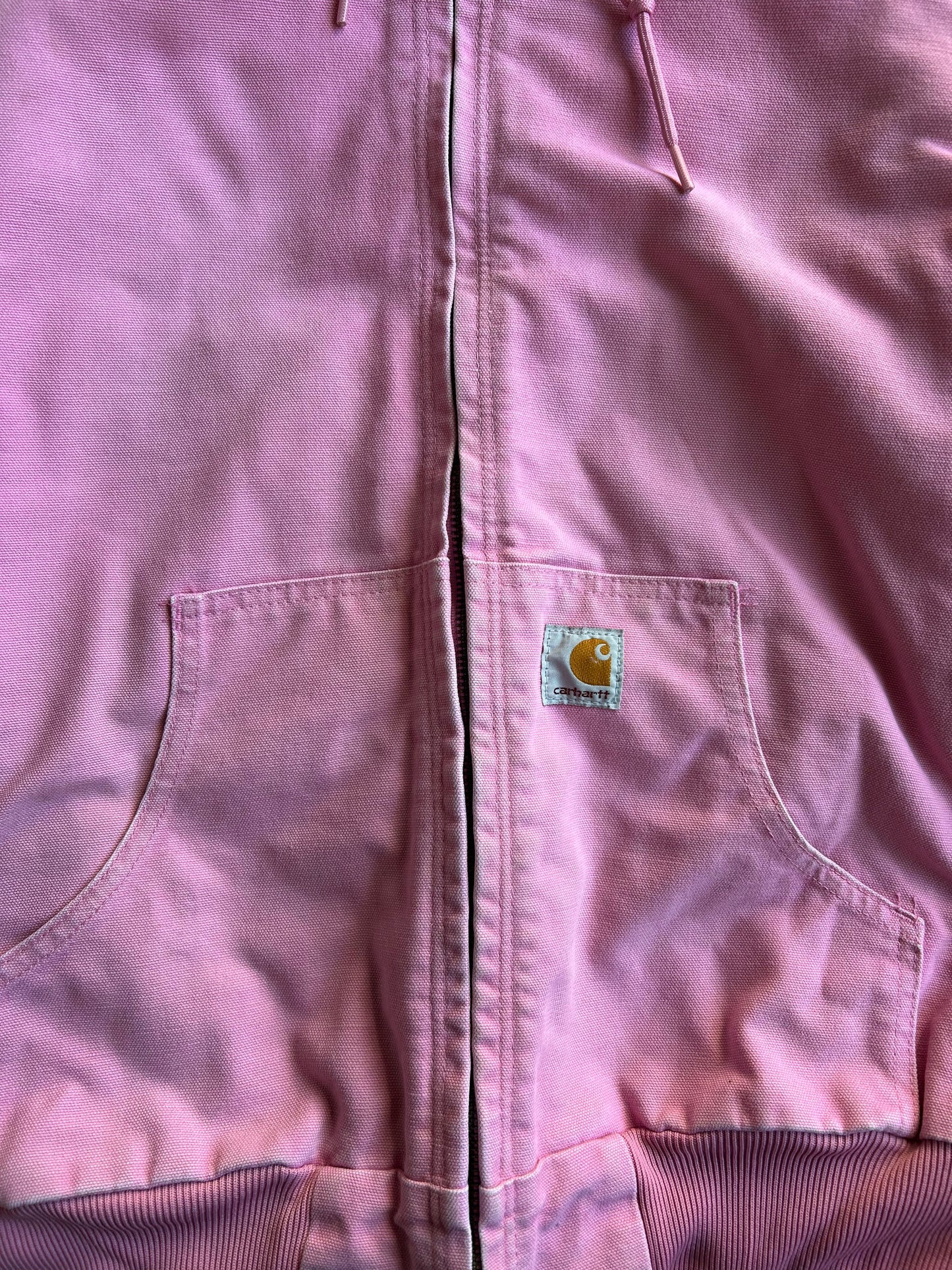 Vintage Baby Pink Hooded Carhartt Jacket - M