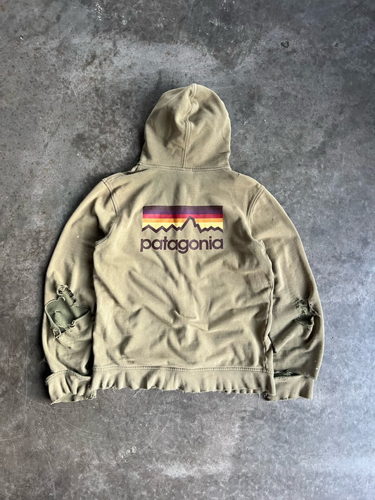 Vintage Green Patagonia Hooded Zip Up - M