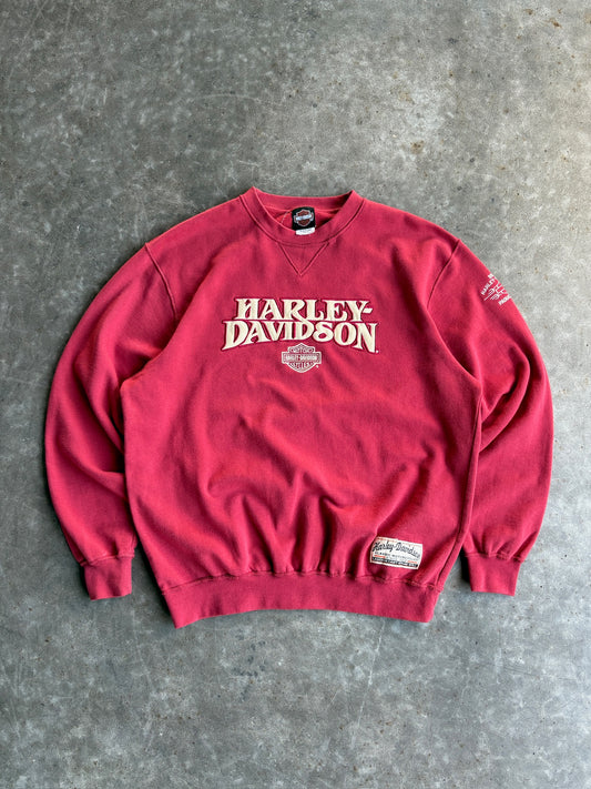 Vintage Red Harley Davidson Crew - M