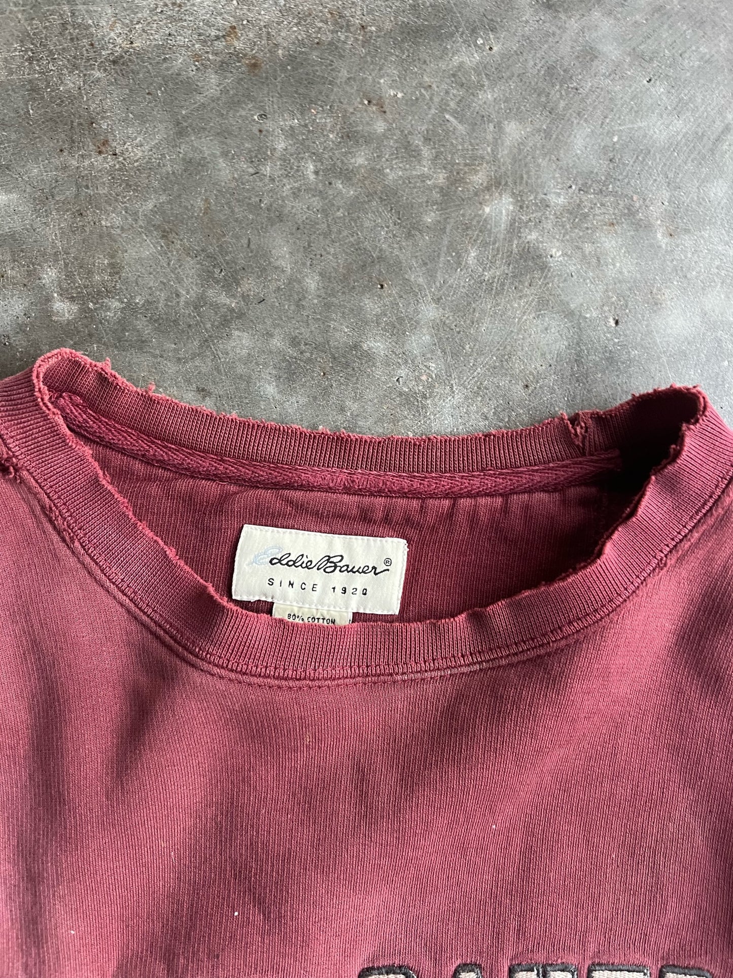 Vintage Deep Red Eddie Bauer Crew - XL