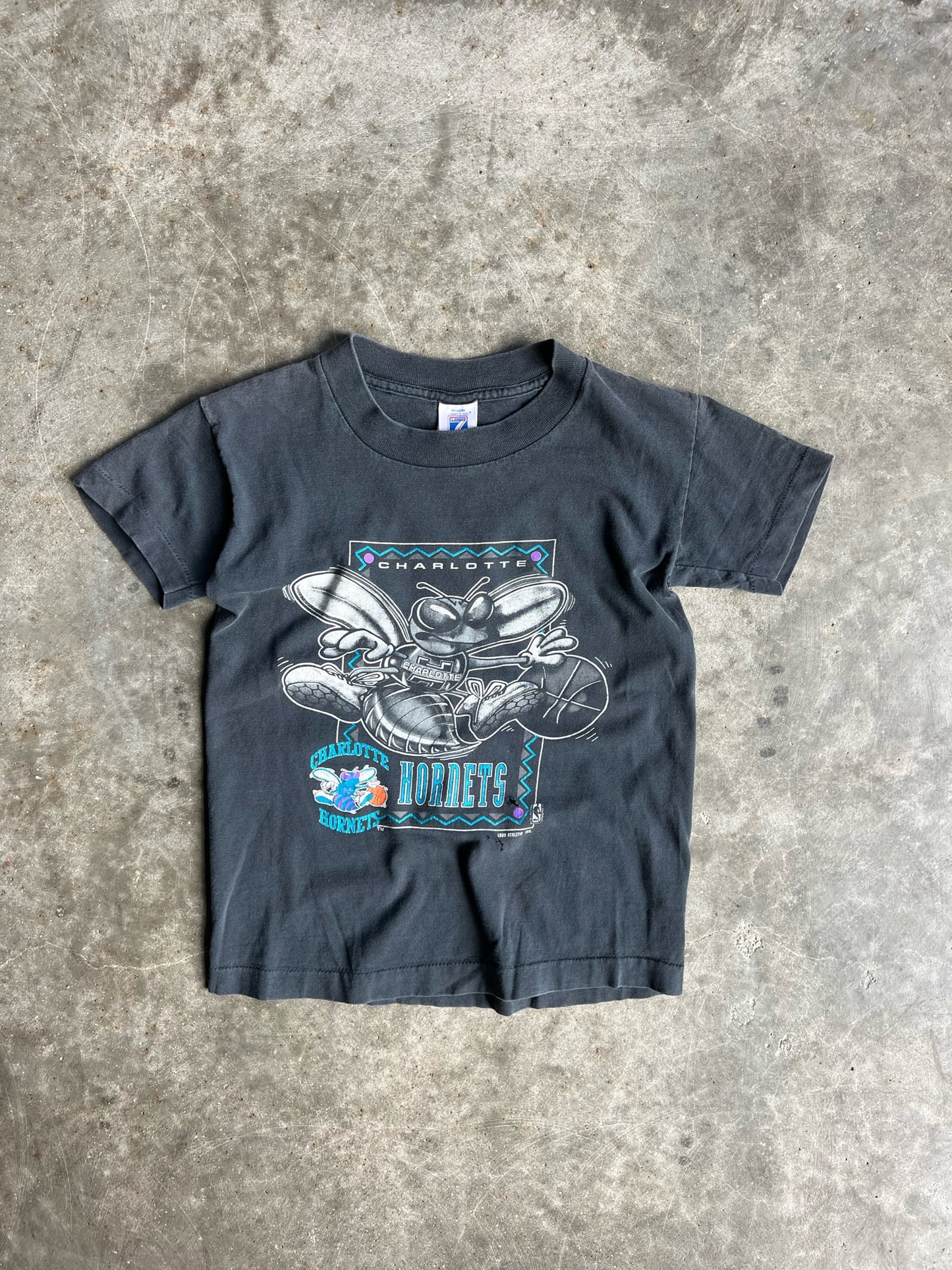 Vintage Black Charlotte Hornets Baby Tee - Youth M