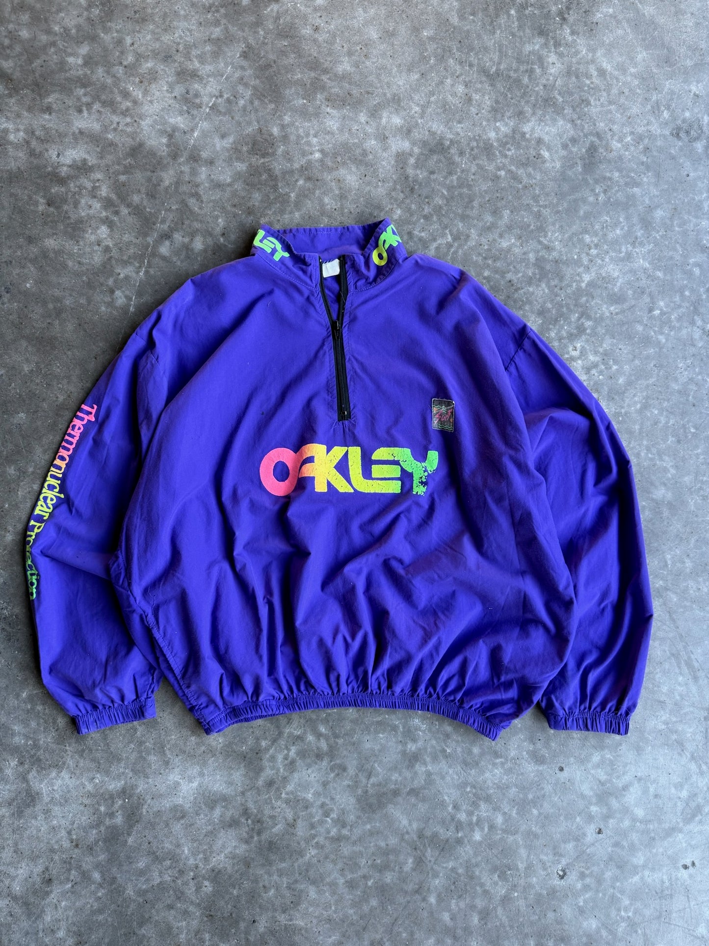 Vintage Purple Oakley Quarter Zip Windbreaker - XXL