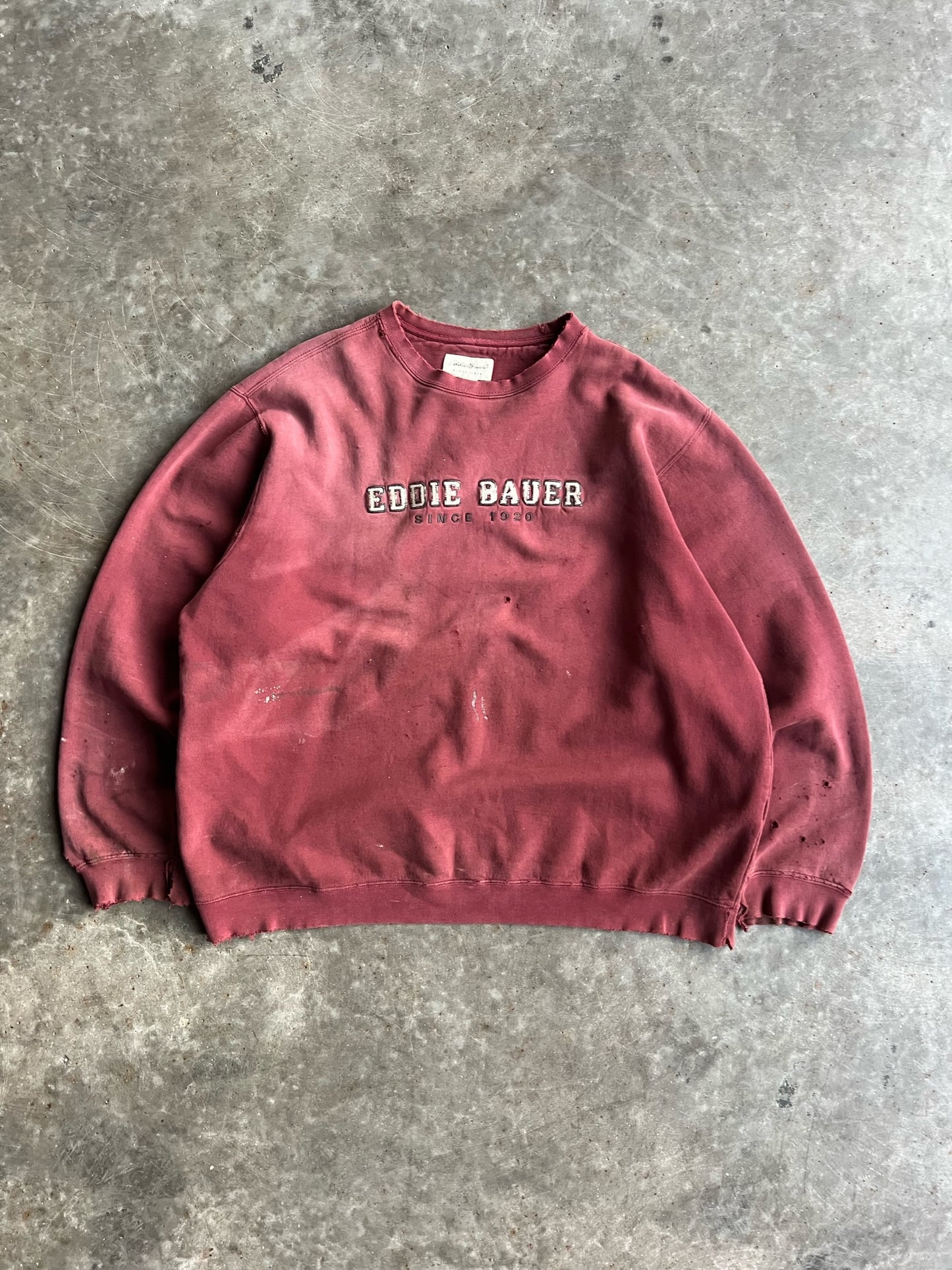 Vintage Deep Red Eddie Bauer Crew - XL