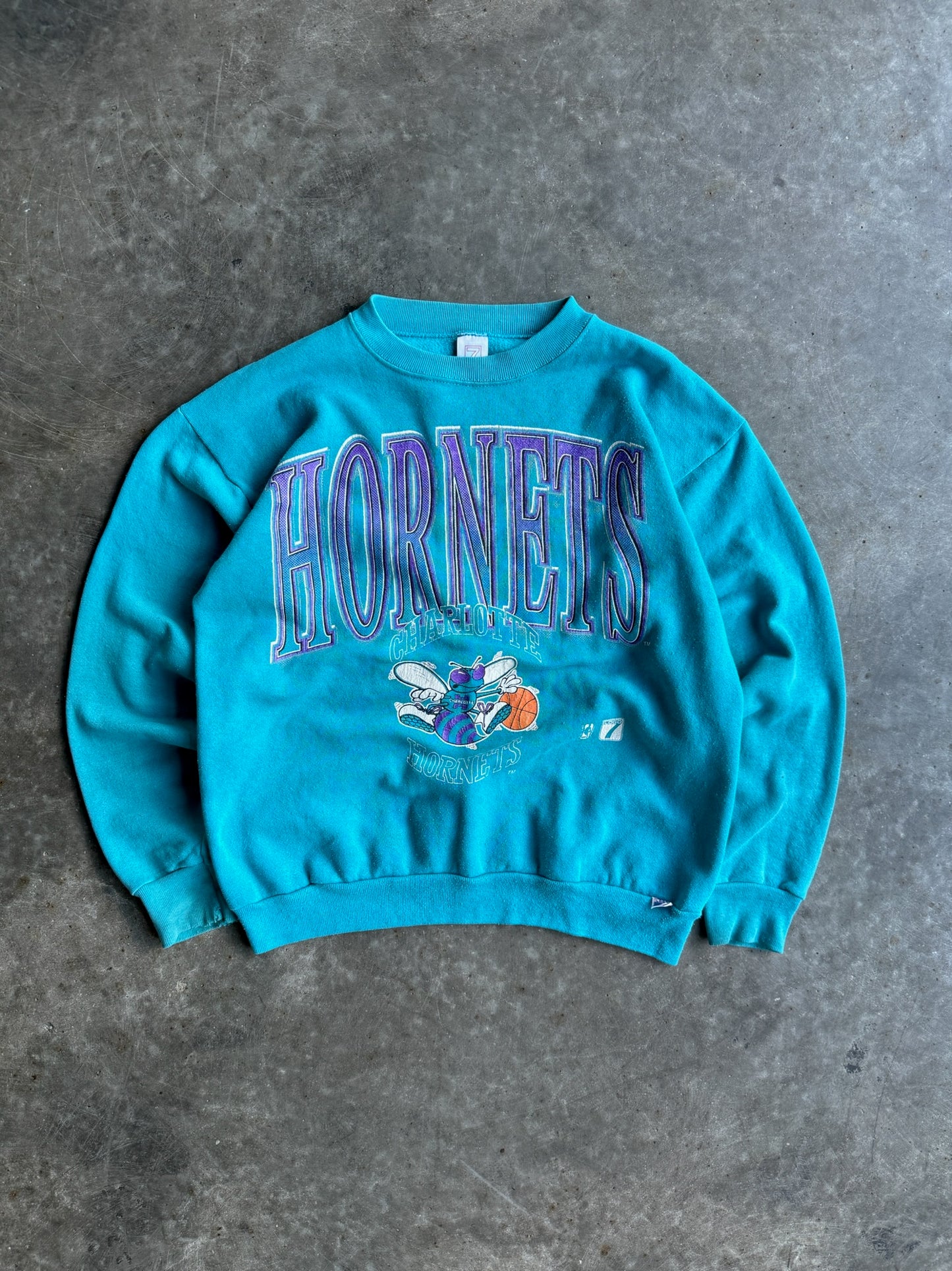 Vintage Charlotte Hornets Teal Crew - S