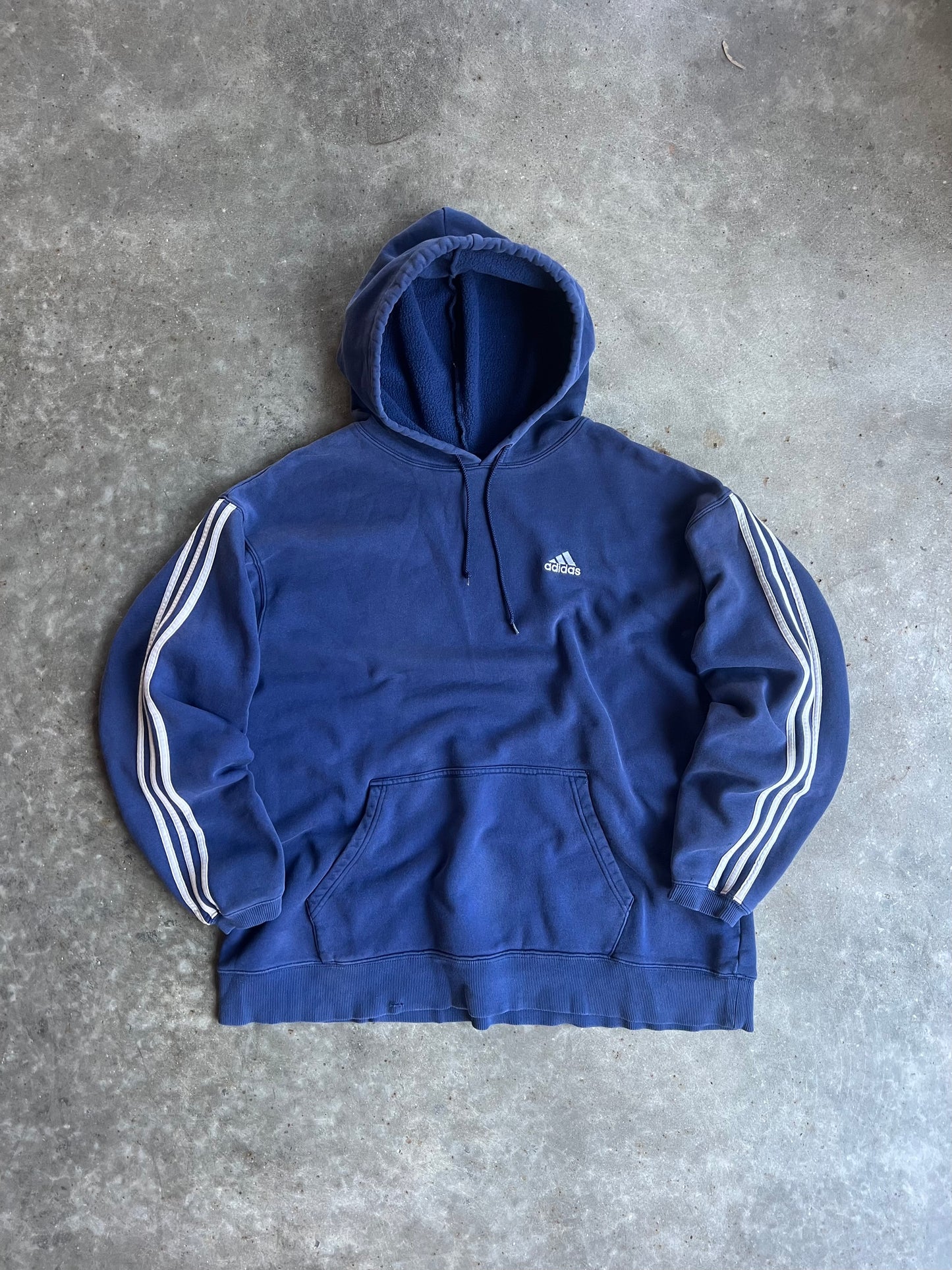 Vintage Navy Adidas Hoodie - XL