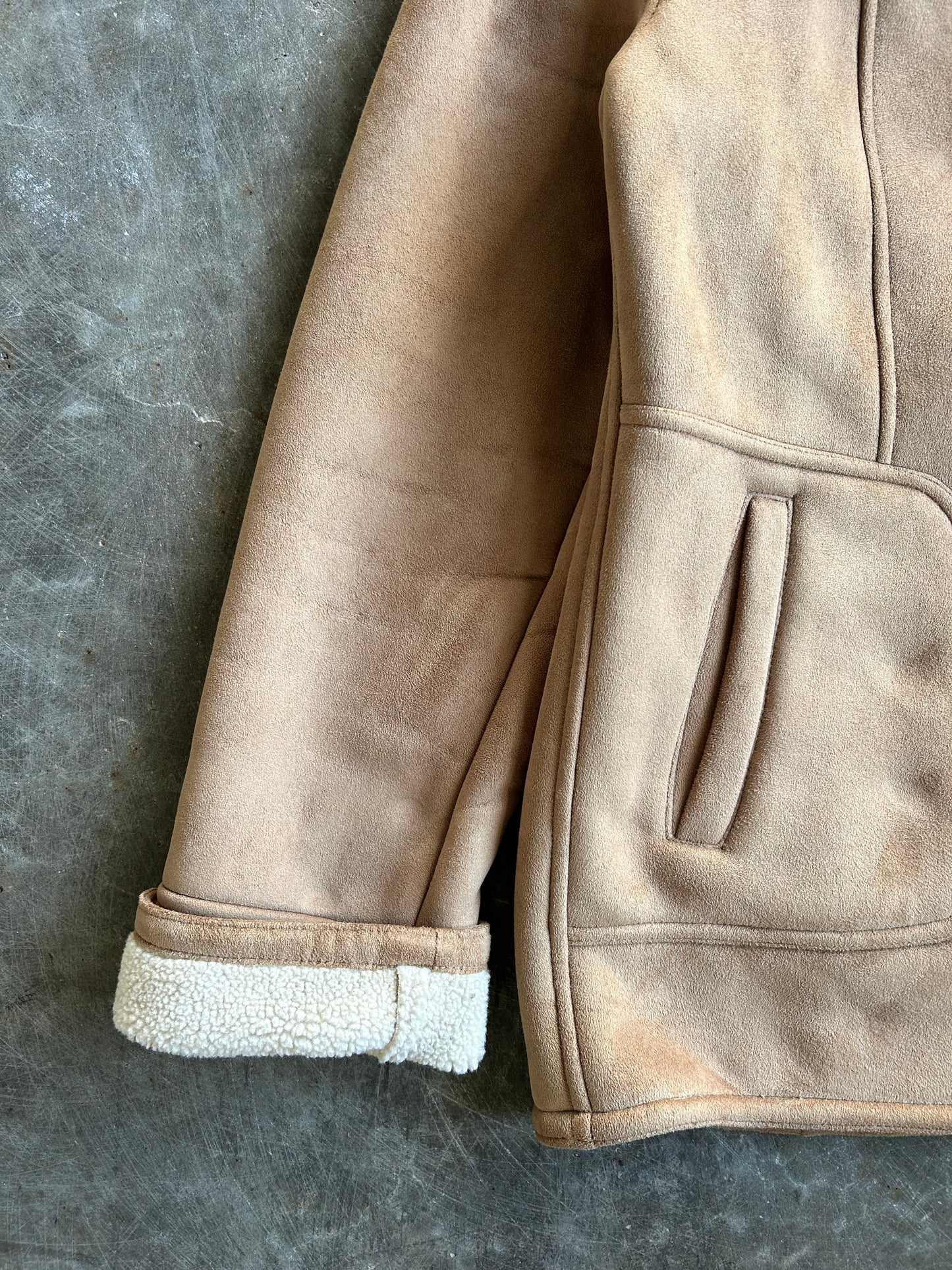 Vintage Tan Suede Sherpa Lined Talbots Jacket - M