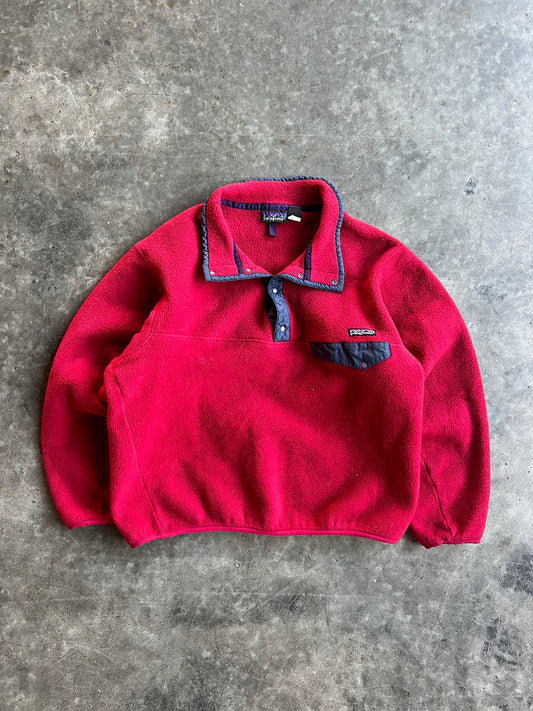 Vintage Red Fleece Patagonia T Snap - L