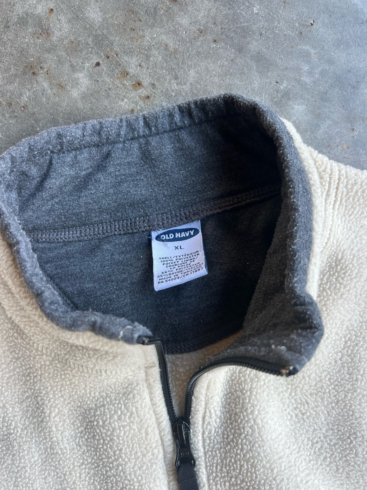 Vintage Cream Fleece Old Navy Quarter Zip - XL