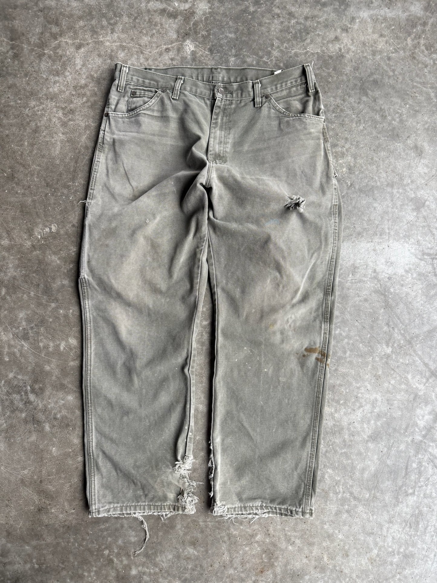 Vintage Distressed Green Dickies Carpenter Pants - 36