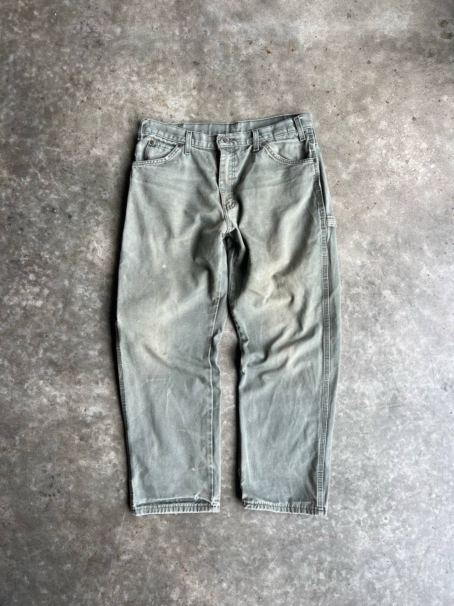 Vintage Faded Green Dickies Carpenter Pants - 34