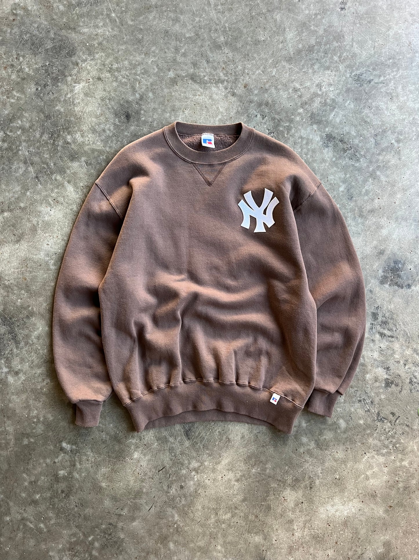 Vintage Brown Yankees Russell Crew - L