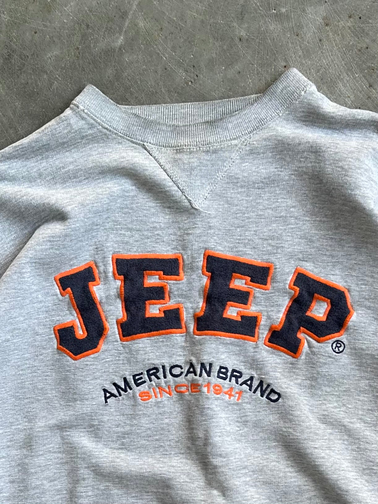 Vintage Grey Jeep Crew - XL