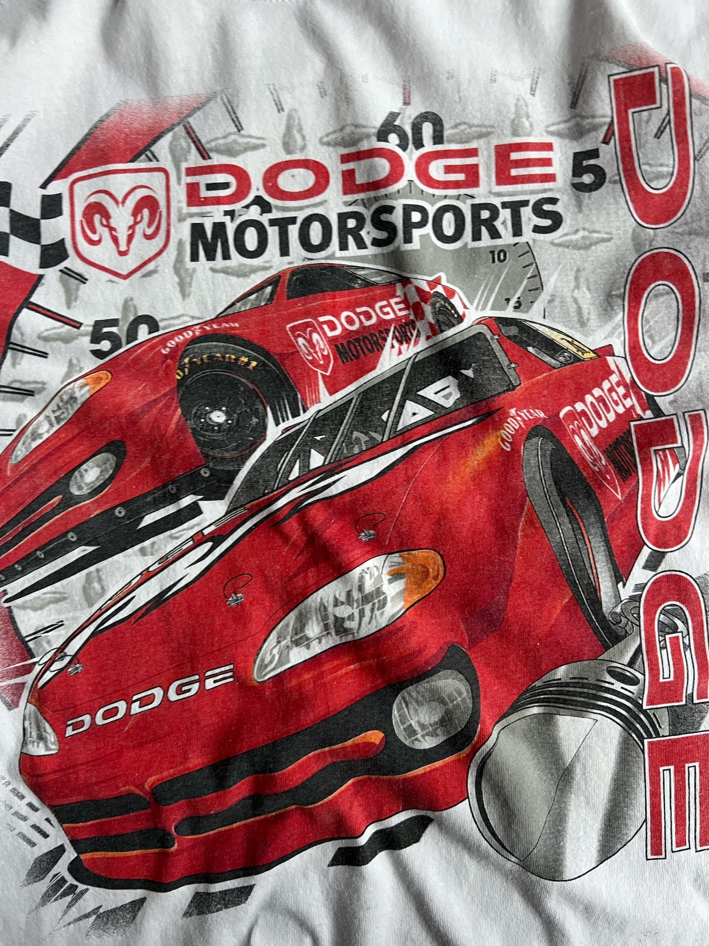 Vintage White Dodge Motorsports Racing Shirt - XL