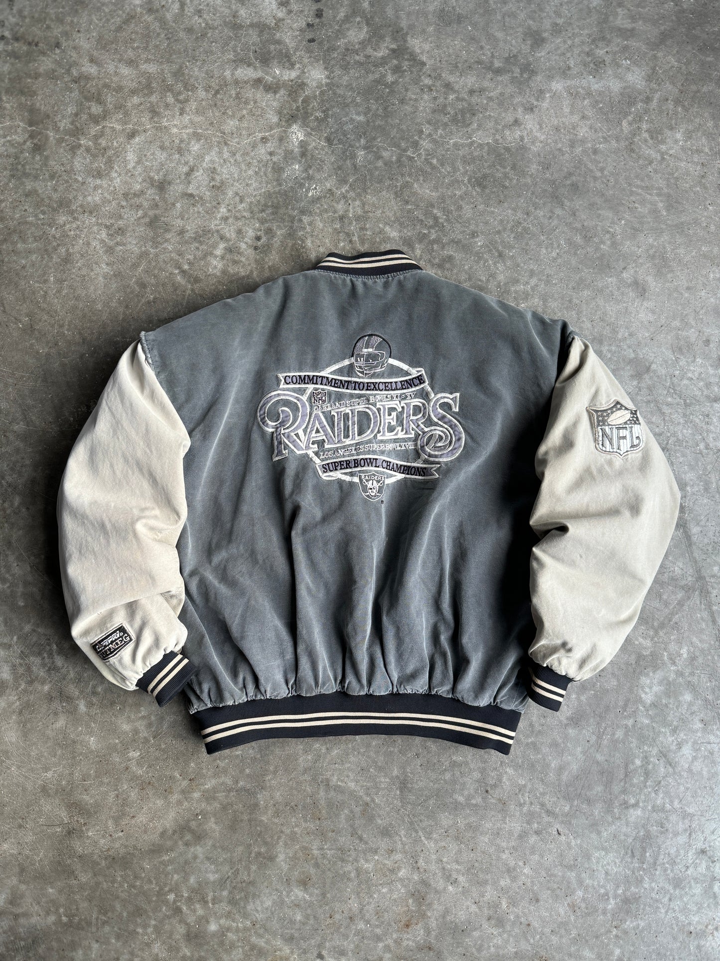 Vintage Raiders Super Bowl Zip Up Jacket - XL