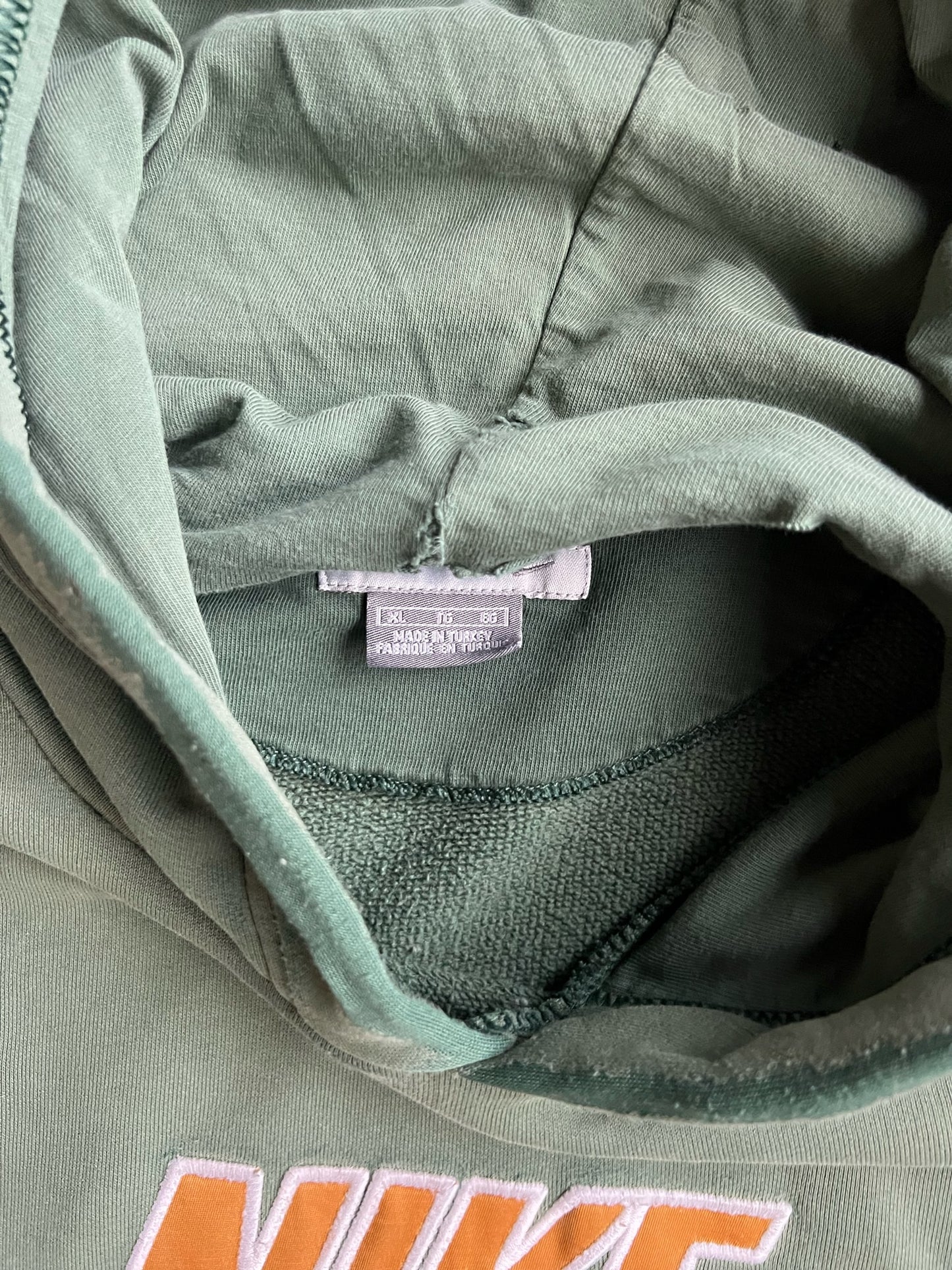 Faded Green Thrashed Nike Hoodie - XL