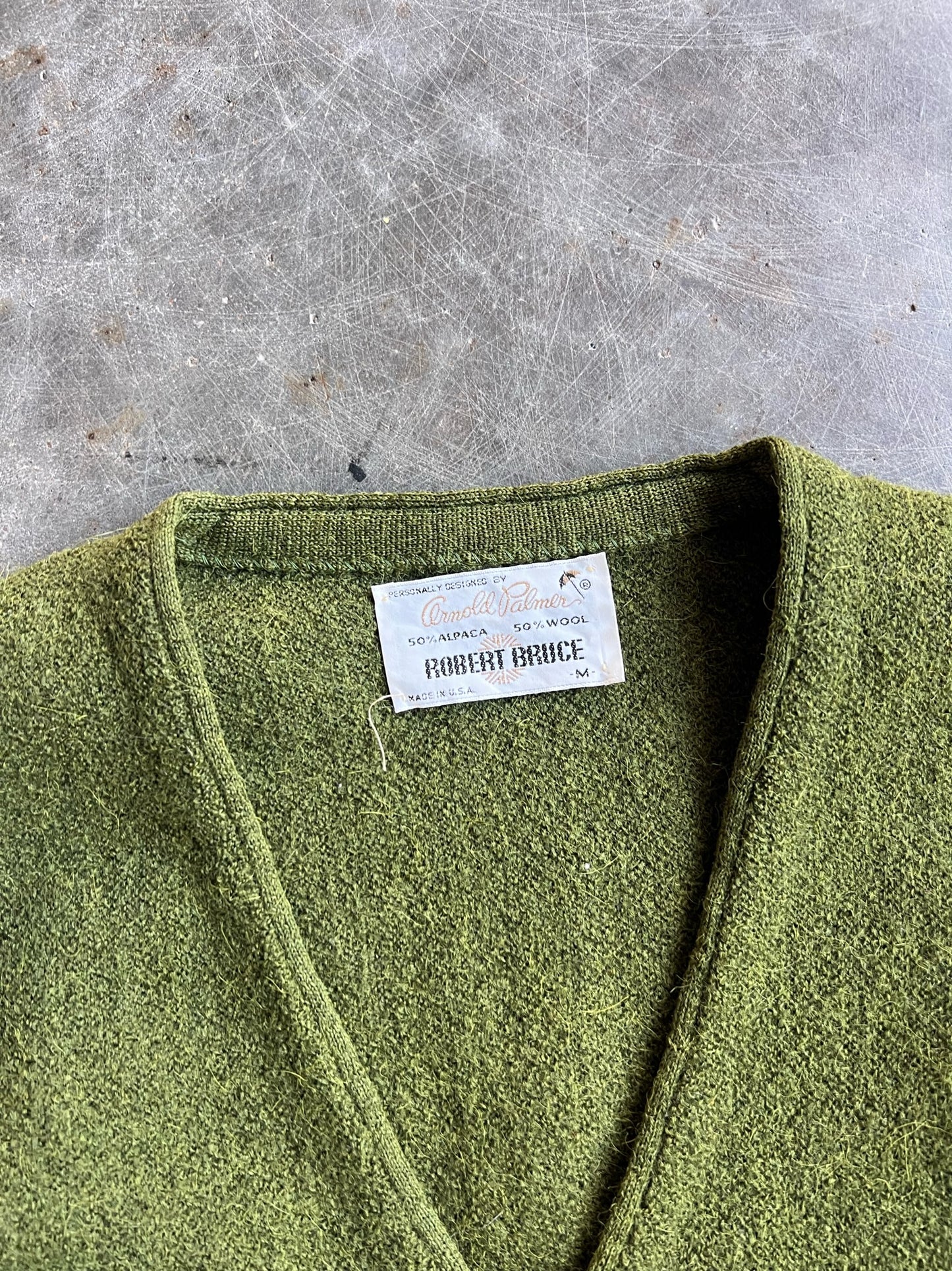 Vintage Olive Robert Bruce Palmer Cardigan - M