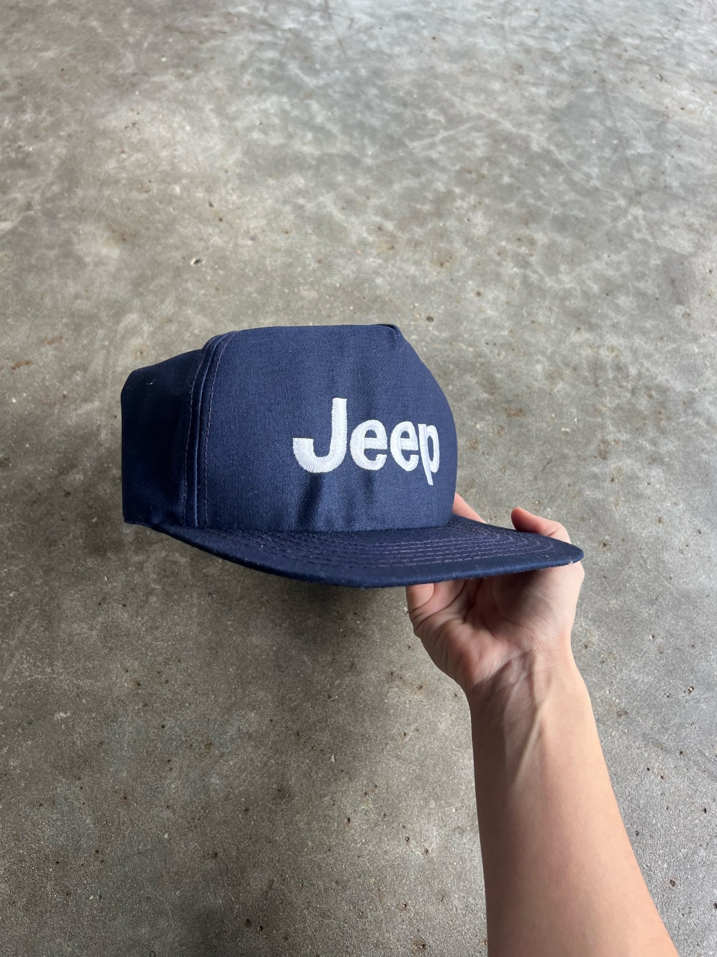 Vintage Navy Jeep Snapback Hat