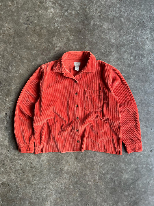 Vintage Orange Corduroy L.L. Bean Cropped Button Up - M