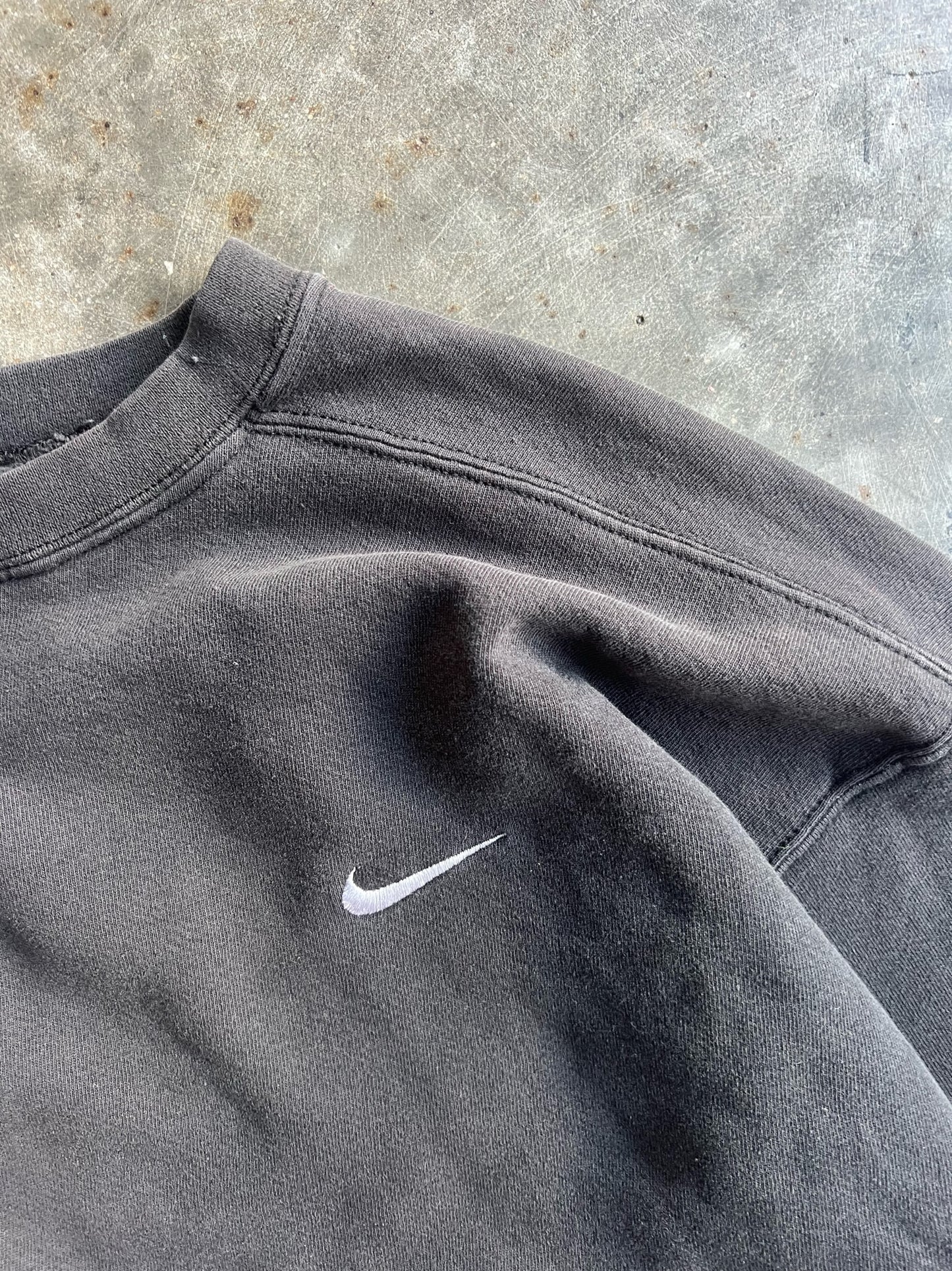 Vintage Black Mini Nike Symbol Crew - XL