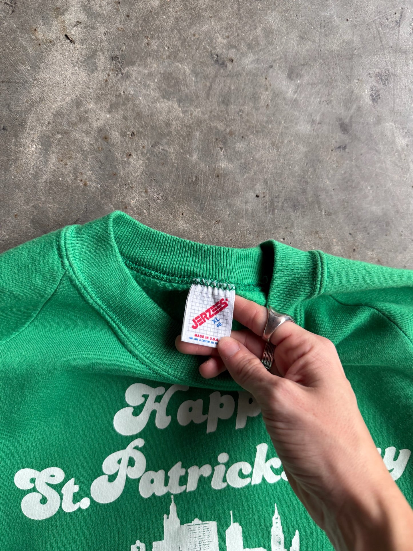 Vintage Green Happy St. Patrick’s Day Kansas City Crew  - XL