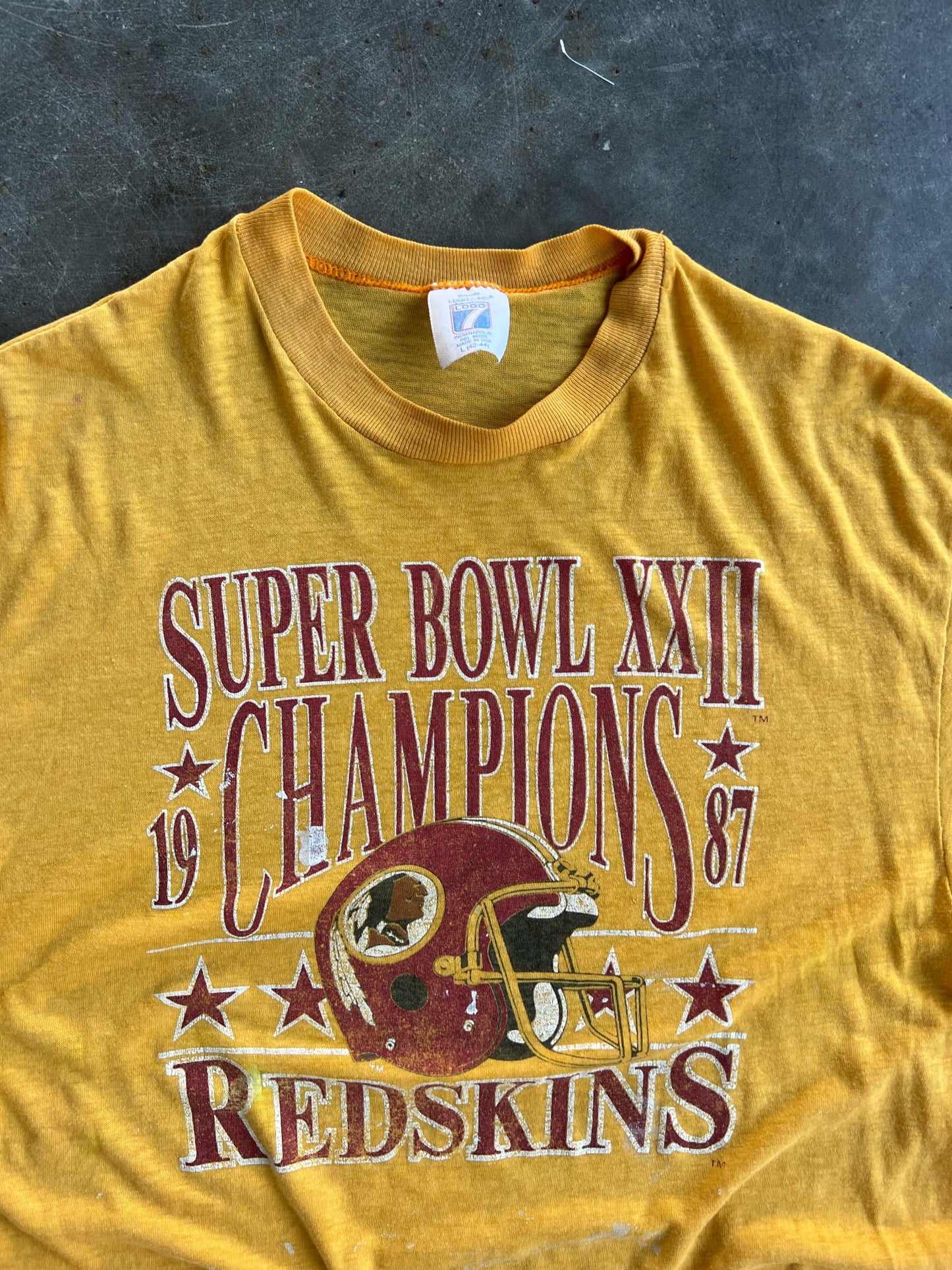 Vintage Yellow 1987 Redskins Super Bowl Champions Shirt - M