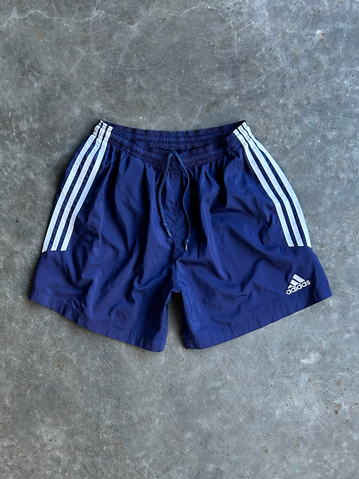 Vintage Navy Blue Adidas Track Shorts - S