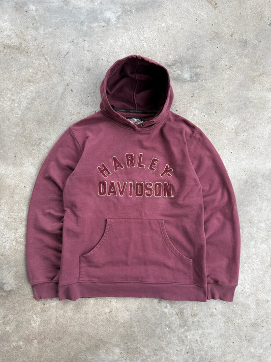 Vintage Maroon Harley Davidson Hoodie - S