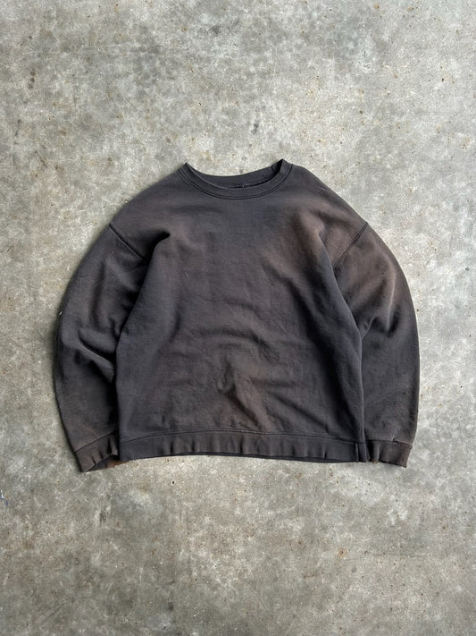 Vintage Black Distressed and Faded Crew - L