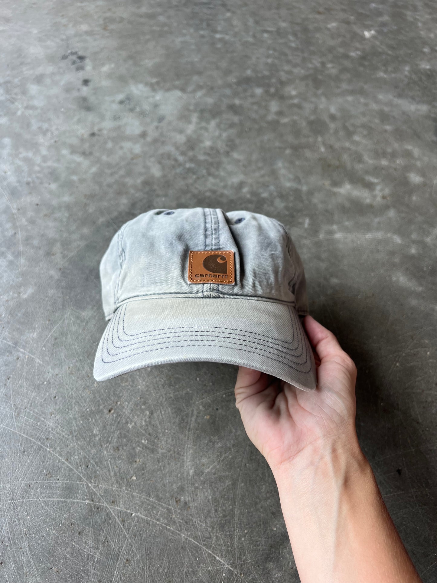 Faded Grey Carhartt Velcro Hat