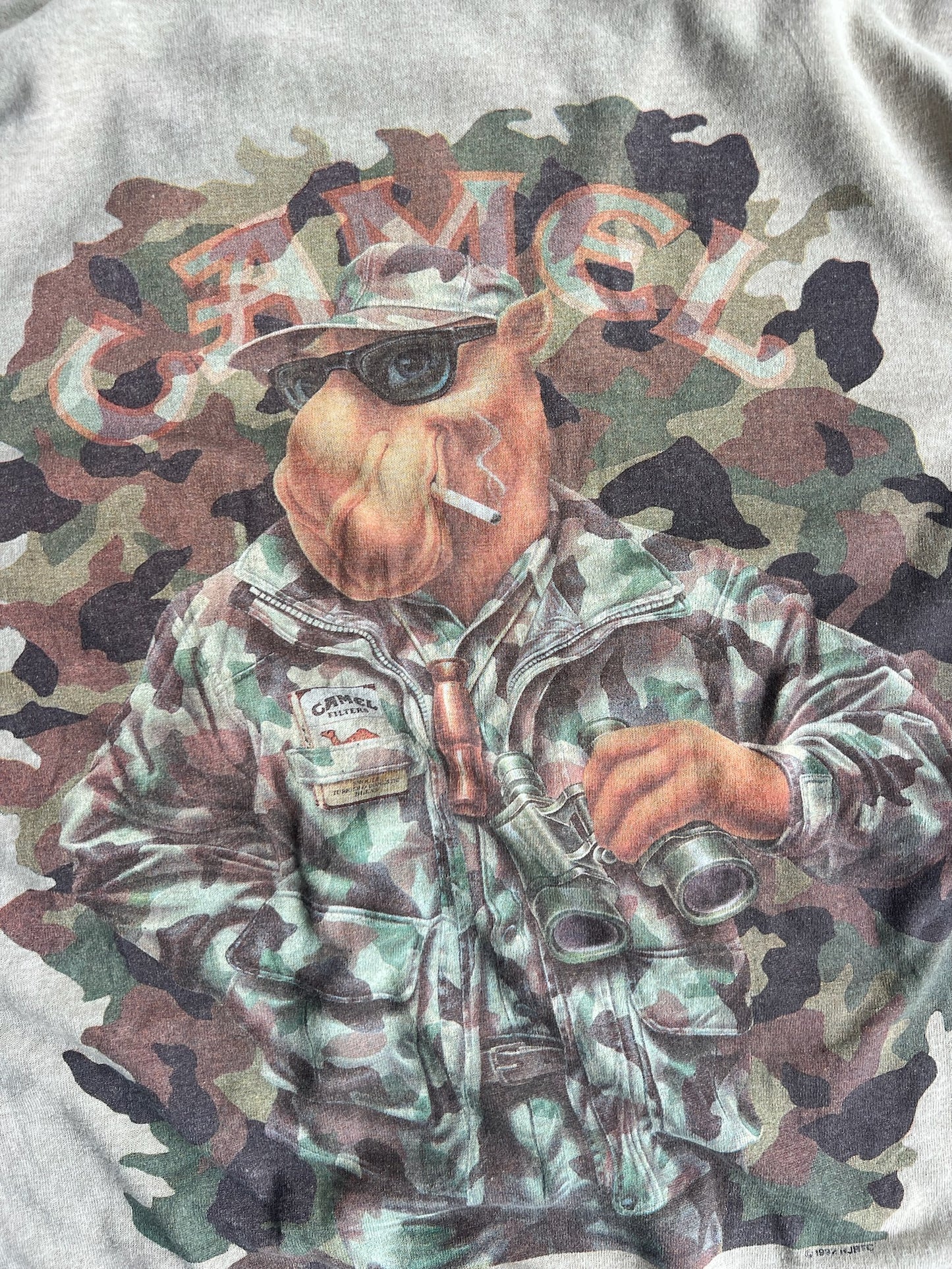 Vintage Tan Single Stitch Camel Camo Grpahic Shirt - XL