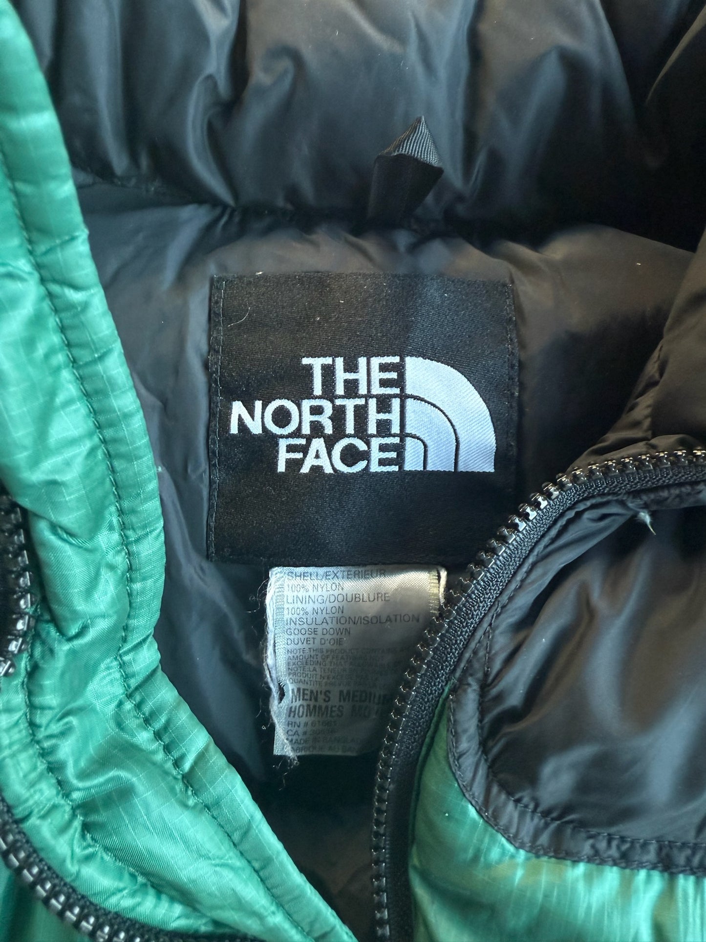 Vintage Green/Black North Face Puffer Jacket - M