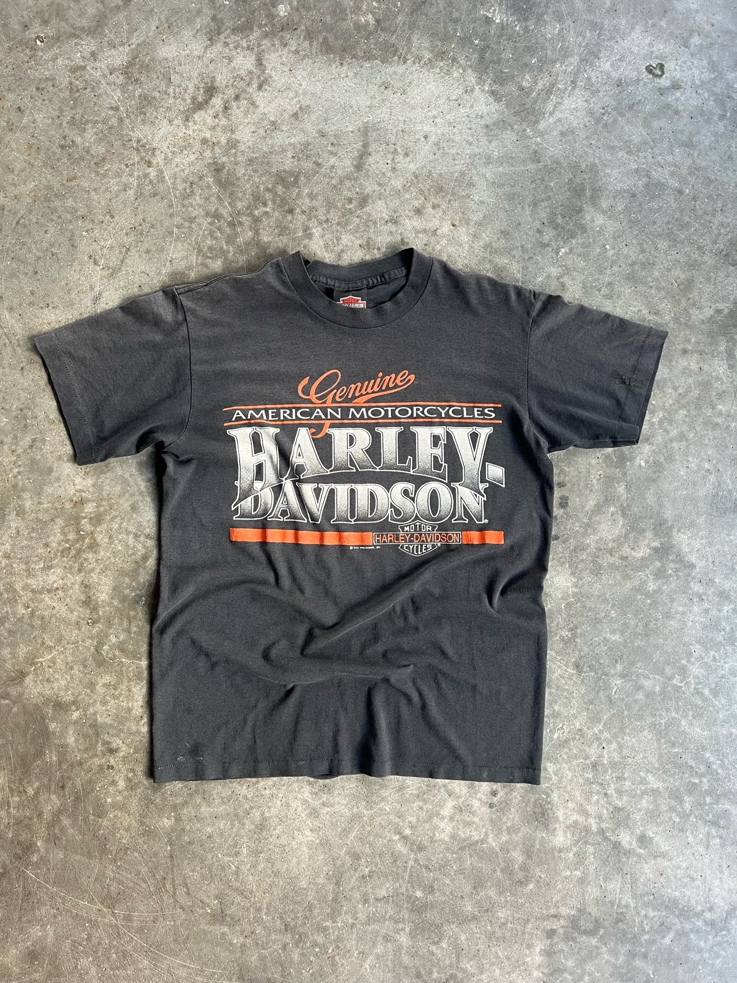 Vintage Dark Grey Harley Davidson Cycle World Shirt - M