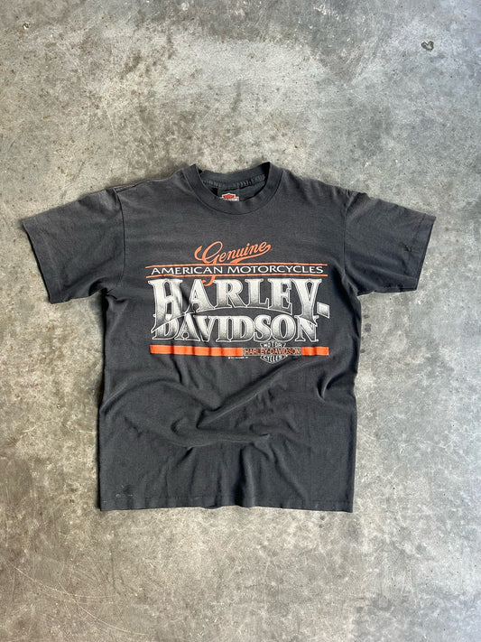 Vintage Dark Grey Harley Davidson Cycle World Shirt - M