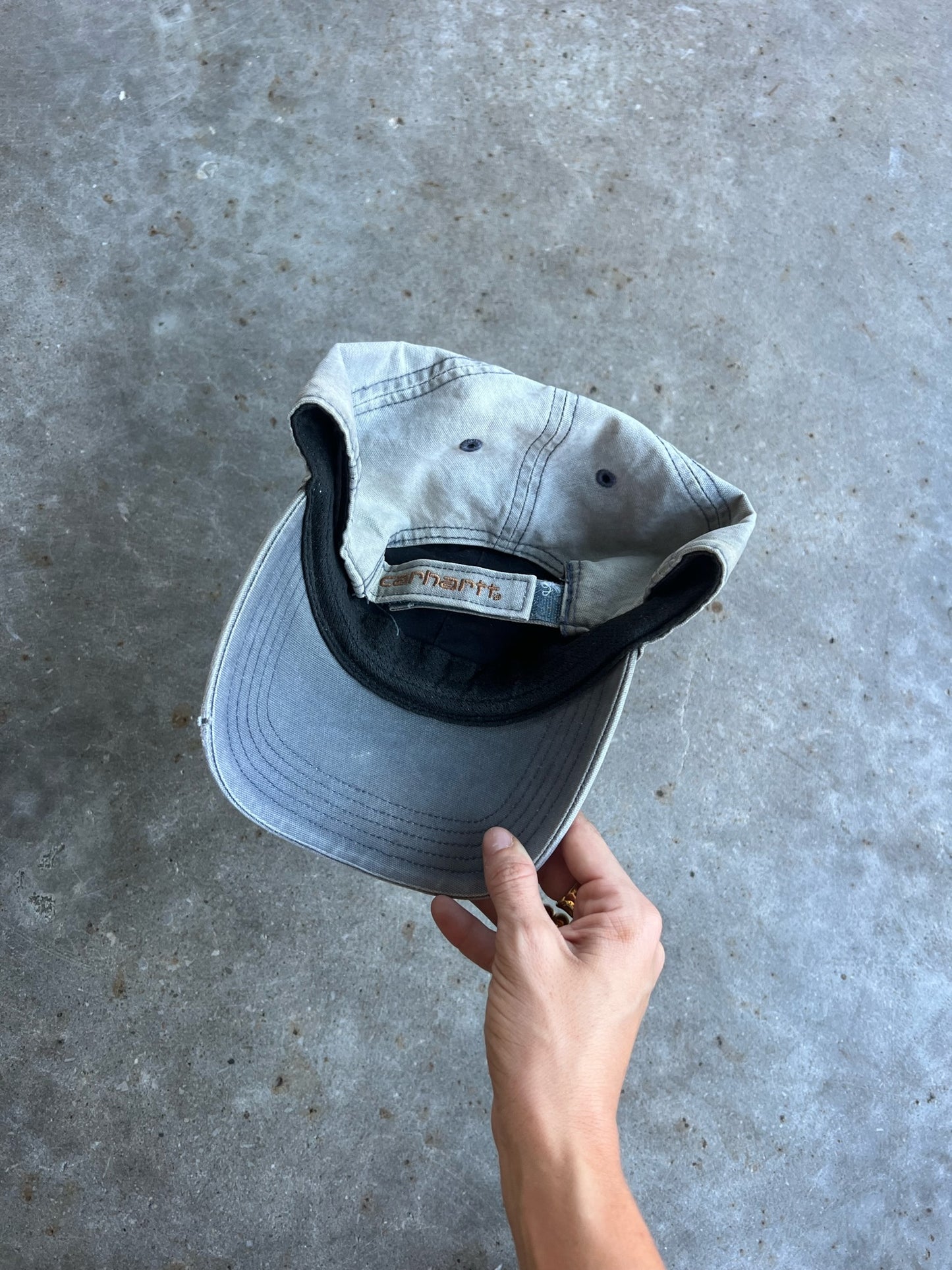 Vintage Faded Grey Cahartt Velcro Hat