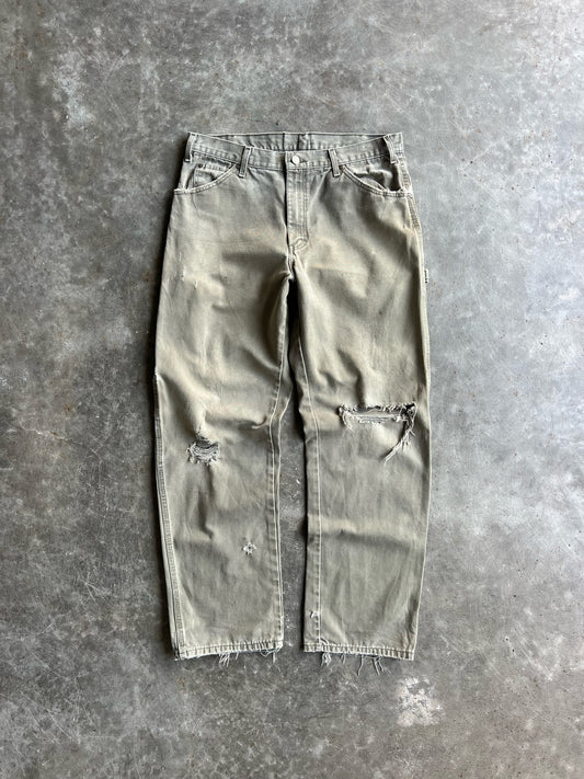 Vintage Distressed Green Dickies Carpenter Pants - 34