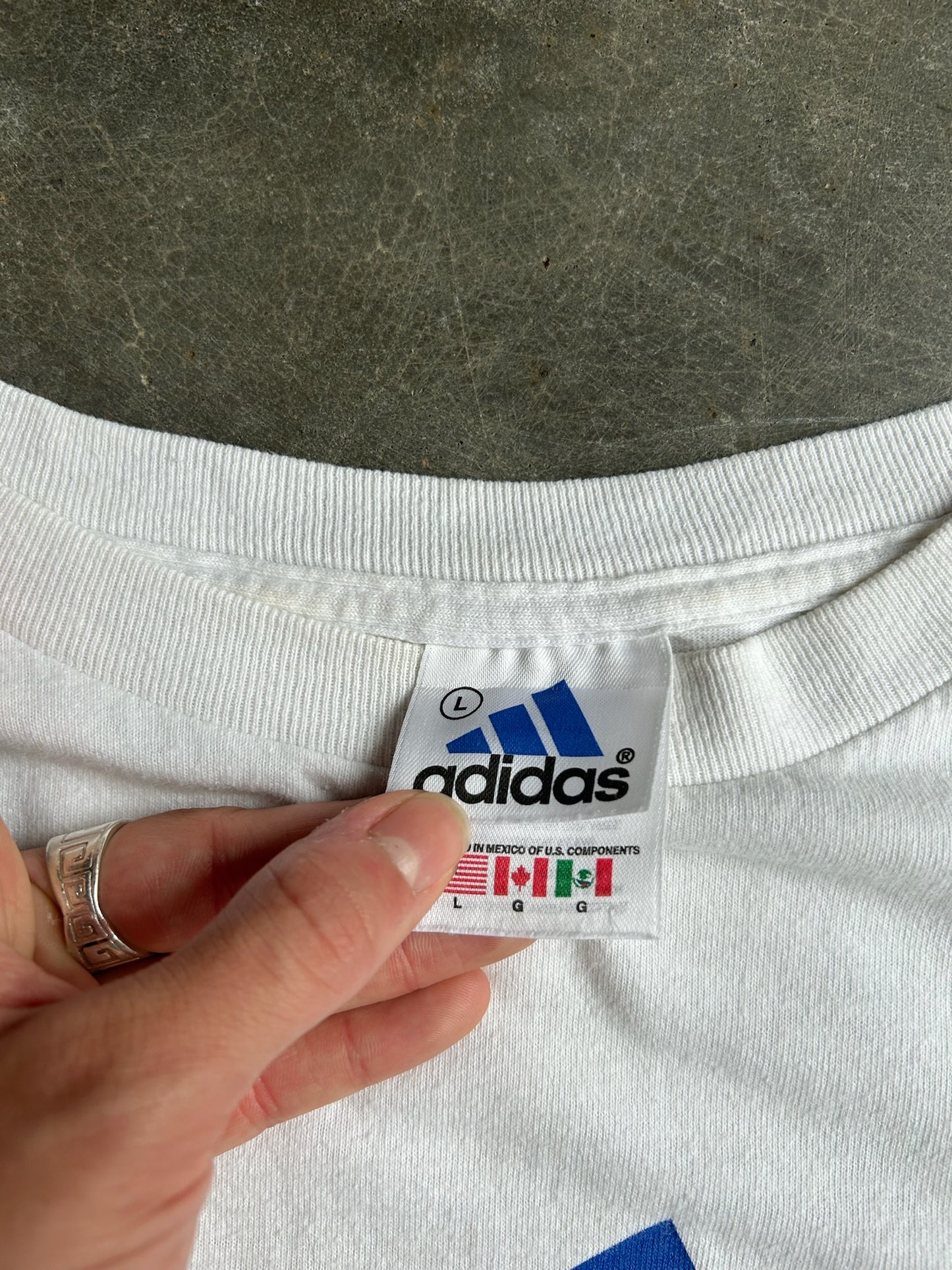 Vintage Blue Adidas Logo Shirt - L