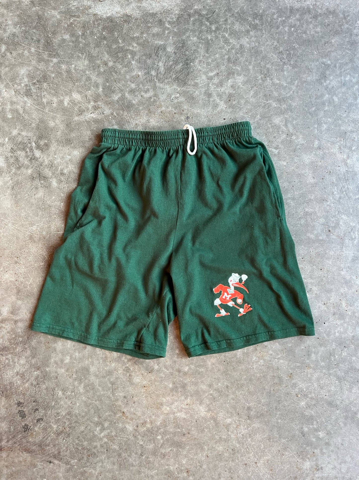 Vintage Green Miami Hurricanes Shorts - M