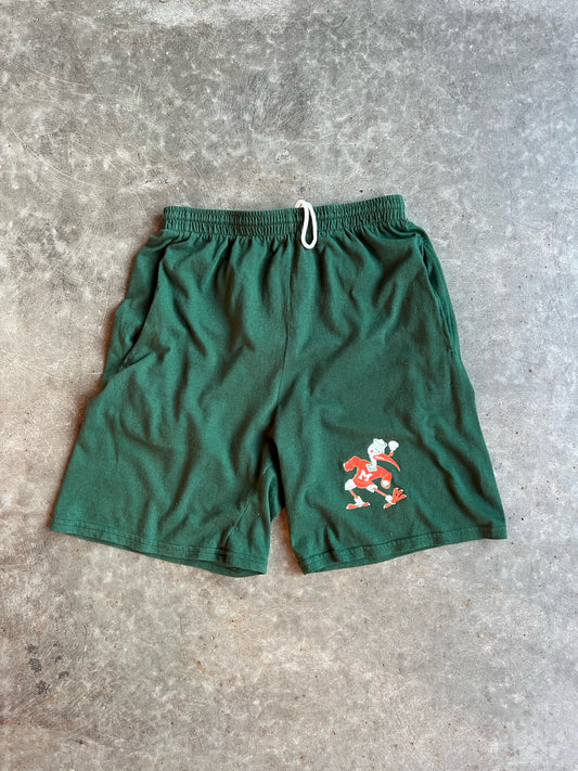 Vintage Green Miami Hurricanes Shorts - M