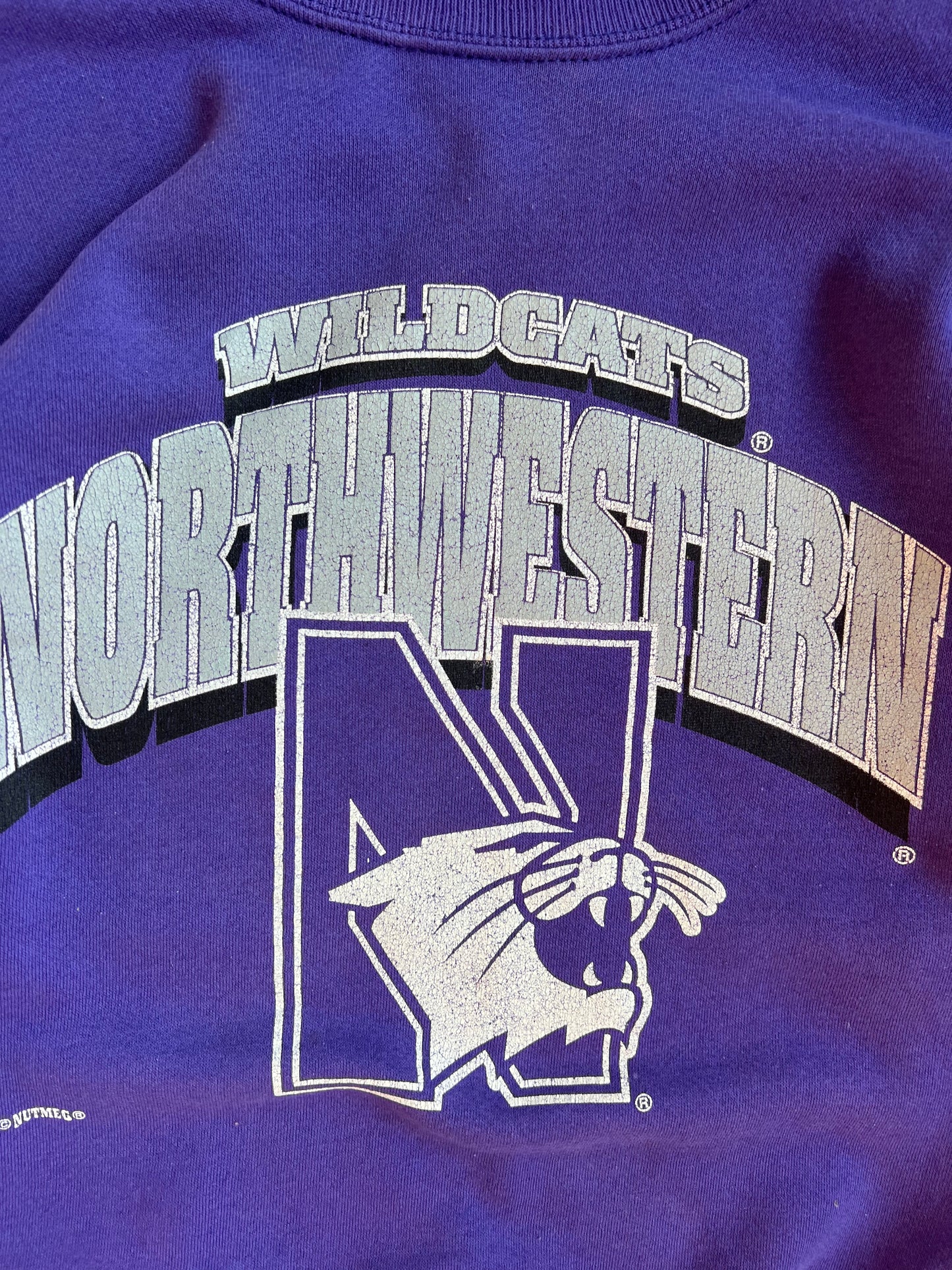 Vintage Northwestern Wildcats Crew - L